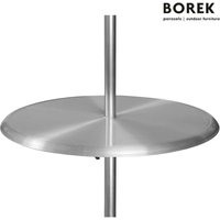 Runder Edelstahl Tisch für Sonnenschirme von Borek - Schirmtisch / 60cm mit 38mm Stange von Gartentraum.de