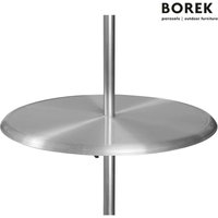 Runder Edelstahl Tisch für Sonnenschirme von Borek - Schirmtisch / 70cm mit 48mm Stange von Gartentraum.de