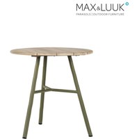 Runder Esstisch mit Teak Tischplatte für den Garten von Max & Luuk - Arda Gartentisch / Grün von Gartentraum.de
