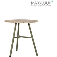 Runder Esstisch mit Teak Tischplatte für den Garten von Max & Luuk - Arda Gartentisch / Schwarz von Gartentraum.de