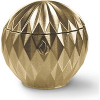 Runder Garten Kerzenständer modern mit Deckel - Balltrino / Gold glänzend von Gartentraum.de