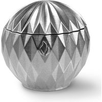 Runder Garten Kerzenständer modern mit Deckel - Balltrino / Silber glänzend von Gartentraum.de