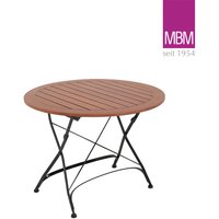 Runder Garten Klapptisch aus Schmiedeeisen & Resysta - 100cm - MBM - Tisch Brazil von Gartentraum.de