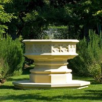 Runder Garten Springbrunnen aus Stein - Carnap Park / mit Basis / Terrakotta von Gartentraum.de