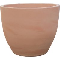 Runder Garten Übertopf aus Steinzeug - winterfest - Terrakotta - Genus Terra hell / 40x32cm (DmxH) von Gartentraum.de