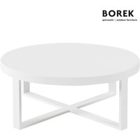 Runder Loungetisch für draußen - Borek - Aluminium - modern - Force Couchtisch / Weiß von Gartentraum.de