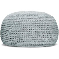 Runder Outdoor Pouf aus recyceltem PET  - wetterfest - Poff / Blau von Gartentraum.de