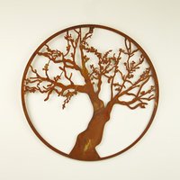Runder Rost Deko Metall Baum zum Aufhängen - Afrika Feeling - Mala von Gartentraum.de