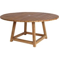 Runder Teak Holztisch für den Garten mit Schirmloch - Holztisch Elvina / 160cm von Gartentraum.de