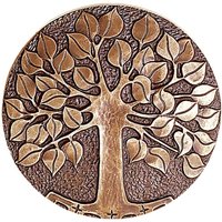 Rundes Wandrelief mit Baum aus Bronze/Alu - Relief Baum / Bronze Patina Asche von Gartentraum.de