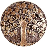 Rundes Wandrelief mit Baum aus Bronze/Alu - Relief Baum / Bronze dunkelbraun von Gartentraum.de