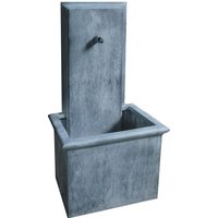 Rustikaler Metall Wand Gartenbrunnen mit Ausgussrohr - Perladero / Stahl galvanisiert von Gartentraum.de