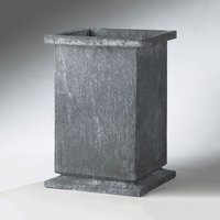 Säulenförmiger Pflanztopf aus Metall in Grau oder Rost - Pera Nona / 80x25x25cm (HxBxT) / Stahl galvanisiert von Gartentraum.de