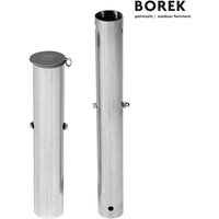 Schirmständer Bodenanker von Borek - Aluminium silber - Bodenverankerung / 25-50mm von Gartentraum.de