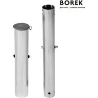 Schirmständer Bodenanker von Borek - Aluminium silber - Bodenverankerung / 60mm von Gartentraum.de