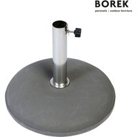 Schirmständer aus Beton für Sonnenschirme von Borek - anthrazit - mit Stahlrohr - Beton Schirmständer / 30kg; 25-44mm Rohrdurchmesser von Gartentraum.de