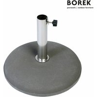 Schirmständer aus Beton für Sonnenschirme von Borek - anthrazit - mit Stahlrohr - Beton Schirmständer / 30kg; 25-55mm Rohrdurchmesser von Gartentraum.de