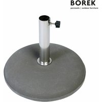 Schirmständer aus Beton für Sonnenschirme von Borek - anthrazit - mit Stahlrohr - Beton Schirmständer / 45kg; 25-55mm Rohrdurchmesser von Gartentraum.de