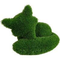 Schlafende Topiary Fuchsfigur in grüner Rasenoptik - Fuchs Rhema / 35cm von Gartentraum.de
