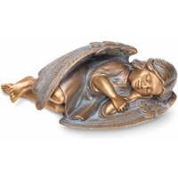 Schlafender Engel - Wetterfeste Gartenfigur aus Aluminium oder Bronze - Sonia / Bronze Wachsgusspatina von Gartentraum.de