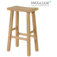 Schlichter Barhocker aus Teakholz - ohne Lehne - Max&Luuk - Michael Barhocker von Gartentraum.de
