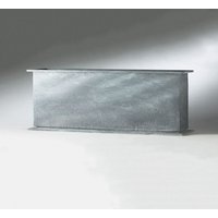 Schmales Pflanzgefäß aus Metall - niedrig - Grau & Rost - Primona / 15x60x20cm (HxBxT) / Stahl galvanisiert von Gartentraum.de