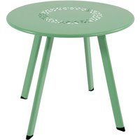 Schöner Beistelltisch grün aus Stahl - rund - Tisch Amelie grün / 35x40cm (HxDm) von Gartentraum.de