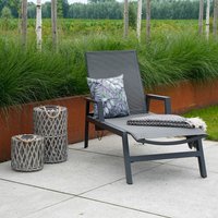 Schwarz-graue Gartenliege aus Alu mit einer Textylenbespannung - Liege Prano von Gartentraum.de