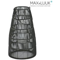 Schwarze Outdoor Leuchte zum Hängen oder Aufstellen mit Glas-Kerzenhalter - Max & Luuk - Mace Laterne / 66x36cm (HxDm) von Gartentraum.de