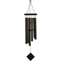 Schwarzes Outdoor Klangspiel mit Satinröhren & Holz - Chimes of Earth black von Gartentraum.de