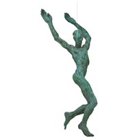 Schwebene Mannfigur aus Bronze - limitiertes Design - Spirit von Gartentraum.de