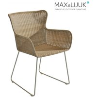 Sessel für den Garten aus Geflecht und Stahl von Max & Luuk - Iris Stuhl / mit Sitzkissen in ash von Gartentraum.de
