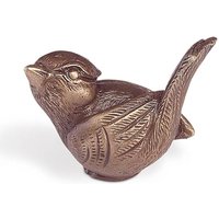 Singvogel Bronzefigur - kleine Gartendeko - Vogel Rick / Bronze braun von Gartentraum.de