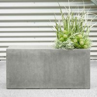 Sitzbank mit Pflanzeinsatz - Polystone grau - Framura von Gartentraum.de