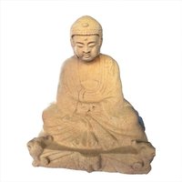 Sitzende Buddha Figur aus Steinguss - Mangala / Antikgrau von Gartentraum.de