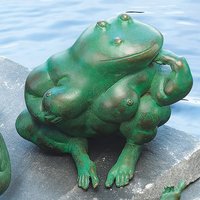 Sitzende Tierfigur - Froschskulptur aus Bronze - Waldtraud von Gartentraum.de