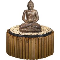 Sitzender Buddha mit Gefäß als Wasserspiel inkl. Pumpe und Becken - Kawei von Gartentraum.de
