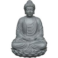 Sitzender Polystone Buddha in dunkelgrau - Etarango von Gartentraum.de