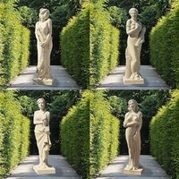 Skulpturen der Vier Jahreszeiten - Set / Sand von Gartentraum.de