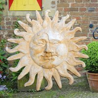 Sonne & Mond Wanddeko Relief - Luzia / Antikgrau von Gartentraum.de