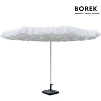 Sonnenschirm weiß - Borek - rund - ausgefallen - Aluminium Rahmen - Monroe Sonnenschirm / mit Cover von Gartentraum.de