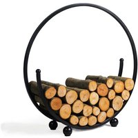 Spiralförmiges Holzregal mit viel Platz für Feuerholz - Stahl  - Kiroso Holzregal von Gartentraum.de