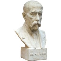 Staatspräsident der Tschechoslowakai T.G. Masaryk - Büste aus Steinguss - Tomas / Antikgrau von Gartentraum.de
