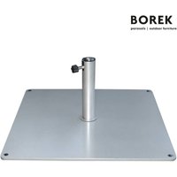 Stahl Platte als Sonnenschirm Ständer von Borek - silber - Stahl Schirmständer  / 30kg; 25-55mm Rohrdurchmesser von Gartentraum.de