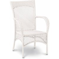 Stapelstuhl aus Bestolan mit breiter Armlehne - Stuhl Fiscina / Weiß von Gartentraum.de