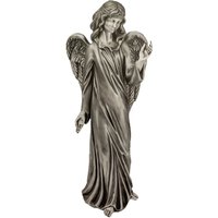 Stehende Bronze/Aluminium Engelmädchen Figur - Angelo Bernadette / 58x24x27cm (HxBxT) / Aluminium schwarz von Gartentraum.de