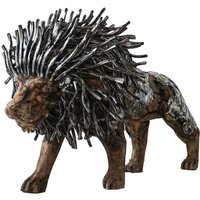 Stehende Teak Skulptur - Löwe aus Holz & Aluminium - Hemi Stehende Teak Skulptur - Löwe aus Holz & Aluminium - Hemi von Gartentraum.de
