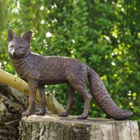 Stehender Fuchs als Bronze Gartenfigur - Fuchs Adema von Gartentraum.de