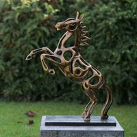 Steigende Pferd Bronze Gartenfigur - modern - Felltela von Gartentraum.de
