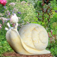 Stein Gartenfigur mit Schnecke - Carla / Antikgrau von Gartentraum.de